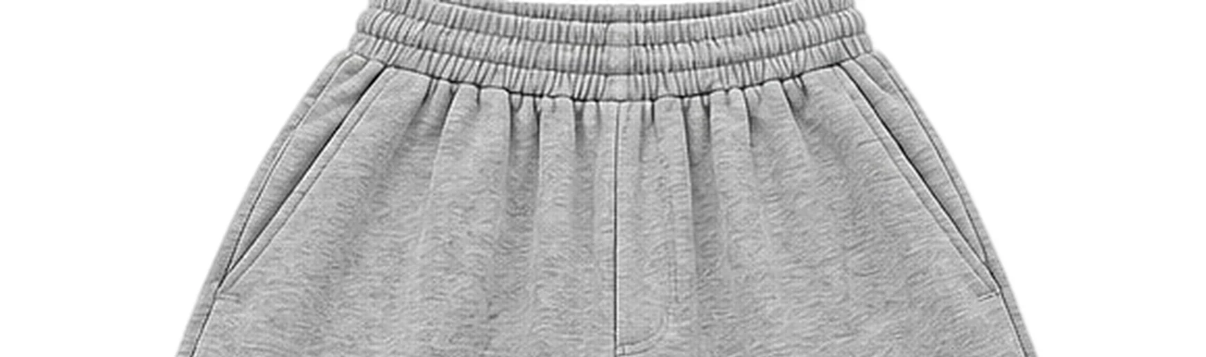 Detalle de la pretina elástica y los bolsillos del jort melange